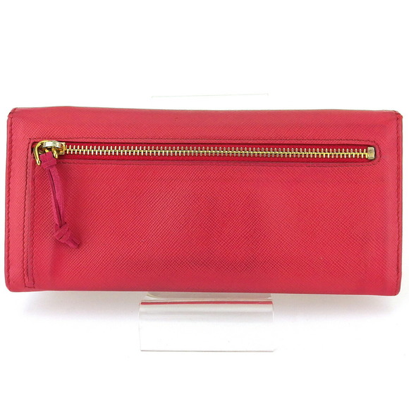 Prada Wallet Saffiano long pink zipper leather - Picture 1 of 6